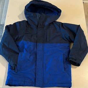 The Children's Place Blue and Black Puffer Jacket with Water-Resistant Material